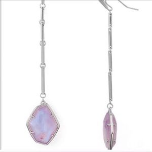 Authentic Kendra Scott Silver/Amethyst Drop Earrings, NWOT